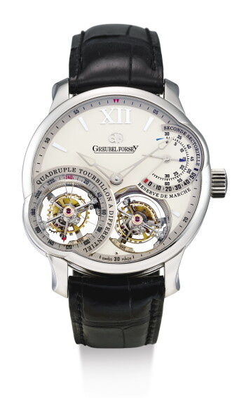 VERY FINE AND RARE LIMITED EDITION PLATINUM QUADRUPLE TOURBILLON