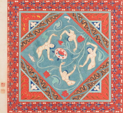Catalog image of 張大千 北魏平棋 | Zhang Daqian (Chang Dai-chien), Dunhuang Caisson of the Northern Wei…