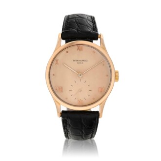 View 1 of Lot 70: Reference 570 Grande Calatrava  A pink gold wristwatch, Made in 1945