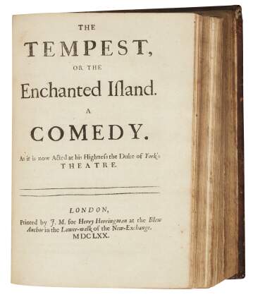 Dryden, Shakespeare and others, Collection of plays, including the 1670 "Tempest"