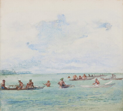 Catalog image of Fishing Party in Canoes, Samoa