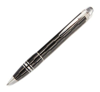 Catalog image of montblanc | a platinum plated and black lacquer ballpoint pen, circa 2000