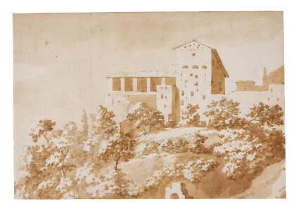 Catalog image of Buildings on a Hilltop in an Italianate landscape