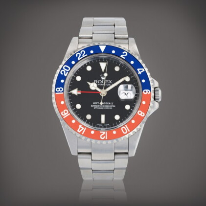 Catalog image of 'Pepsi' GMT-Master II, reference 16710 Montre bracelet en acier avec deux fusea…