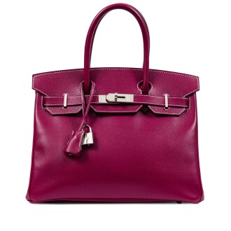 View 1 of Lot 304:  Limited Edition Tosca Epsom and Rose Tyrien Verso Candy HSS Birkin 30 Palladium Hardware, 2013