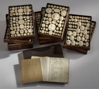 View 1 of Lot 373: A collects 
ion of cased plaster intaglios by Bartolomeo and Pietro Paoletti, Rome, circa 1820