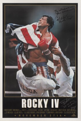 View 1 of Lot 163: Rocky IV (1985), poster, US, signed and inscribed 