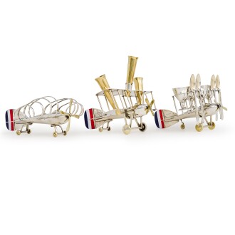View 1 of Lot 84: A novelty electroplate aeroplane breakfast suite, A.E.Poston & Co. Ltd., circa 1930
