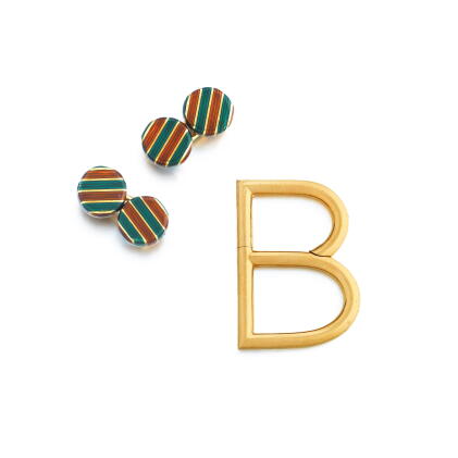 Catalog image of Paire de boutons de manchette émail et porte-clés
