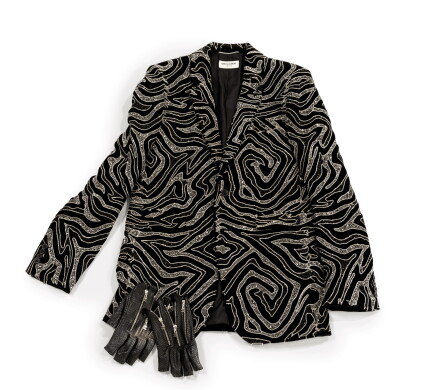 Catalog image of Saint Laurent Paris Black Velvet Zebra Jacket, circa 2000 | Veste en velours, n…