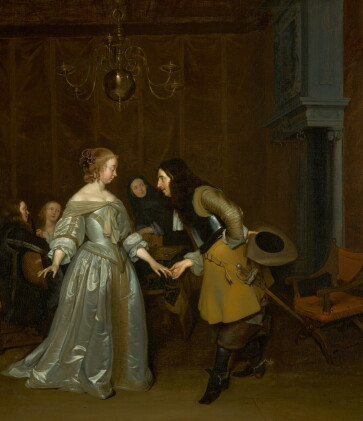 Catalog image of 'the introduction', or an officer making his bow to a lady