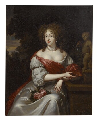 Catalog image of jan van haensbergen | portrait of an elegant woman, three-quarter length, recli…