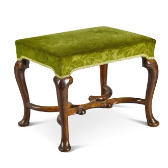 View 1 of Lot 61: A George I walnut stool, early 18th century