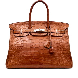 View 1 of Lot 1142: Fauve Matte Alligator Birkin 35 Palladium Hardware, 2012