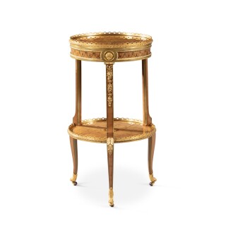View 1 of Lot 716: A Louis XVI marquetry table en chiffonnière, circa 1780-85, attributed to Martin Carlin and probably supplied by Dominique Daguerre