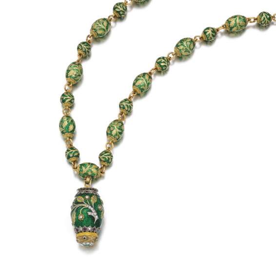 Enamel, ruby, diamond and emerald necklace, Cazzaniga