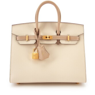 View 1 of Lot 7715: Craie and Trench Epsom HSS Birkin 25 Sellier Brushed Gold Hardware, 2021