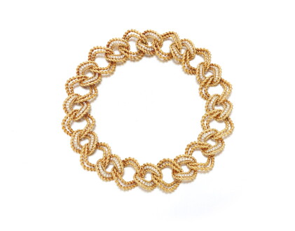 Catalog image of diamond necklace-bracelet combination (collana/bracciale in diamanti)