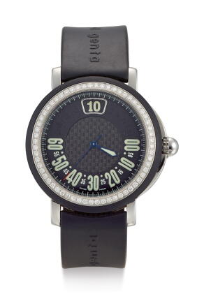 Catalog image of gérald genta | retro sport, reference g.3694, a stainless steel, rubber and dia…