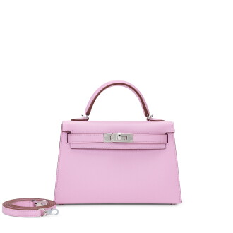View 1 of Lot 1: Mauve Sylvestre Epsom Mini Kelly II 20 Palladium Hardware, 2026