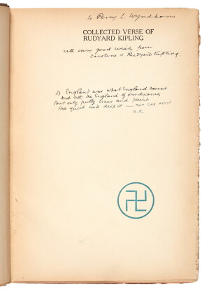 Catalog image of Rudyard Kipling | Collected Verse, 1912, inscribed to Percy L. Wyndham