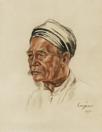 Catalog image of portrait of an old vietnamese gentlemen | 越南老人肖像