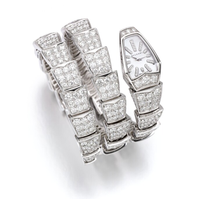 Lady's Diamond Wristwatch, 'Serpenti', Bulgari. CHF 30,000-40,000 / US$ 30,000-40,000.