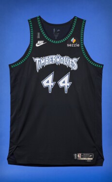 View 1 of Lot 37: Rocco Zikarsky ‘Rookie Debut’ Minnesota Timberwolves 2025-2026 Game Worn Classic Edition Jersey 