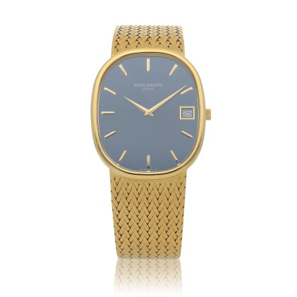 Catalog image of Golden Ellipse, Ref. 3605/1 Yellow gold wristwatch with date and bracelet Circa 1979