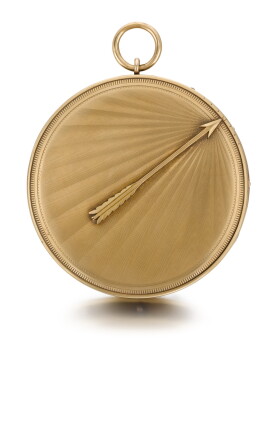 Catalog image of a rare and large gold and silver ruby cylinder montre à tact no. 2065, 'souscri…