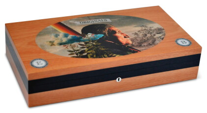 Catalog image of a french 'north-american' cigar humidor, elie blue early 21st century