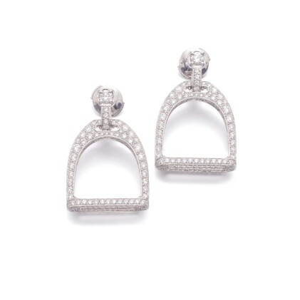 Catalog image of Pair of diamond earrings