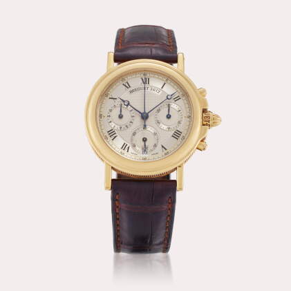 Catalog image of Reference 3460 Horloger De La Marine | A yellow gold chronograph wristwatch wit…
