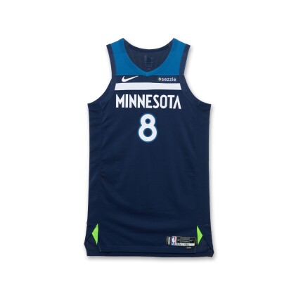 View 1 of Lot 71: Josh Minott Minnesota Timberwolves 2025 NBA Playoffs Western Conference Semifinals Game Worn Icon Edition Jersey | Game 2