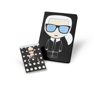 View 1 of Lot 2179: A set of two notebooks with the effigy of Karl Lagerfeld | Lot de deux carnets à l'effigie de Karl Lagerfeld