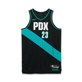 View 1 of Lot 41: Donovan Clingan Portland Trail Blazers 2025-2026 Game Worn City Edition Jersey | 5 Blocks