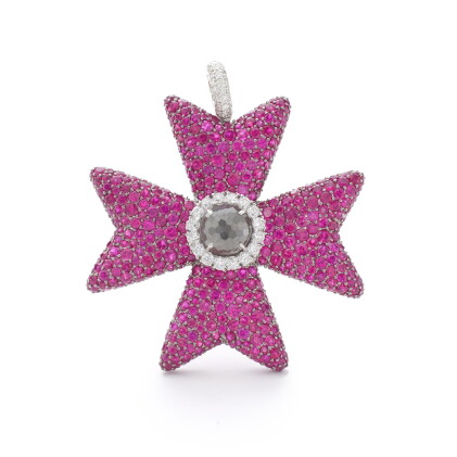 Catalog image of michele della valle | ruby and diamond pendant