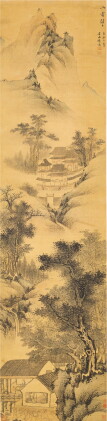 Catalog image of Bian Wenyu (circa 1576-1655) 卞文瑜 (約1576-1655) | Teaching by a Window 山窗教子