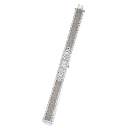 Catalog image of Platinum and Diamond Bracelet-Watch
