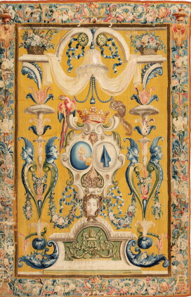Catalog image of a pair of louis xiv tapestries portières, probably lille, workshop of guillaume…