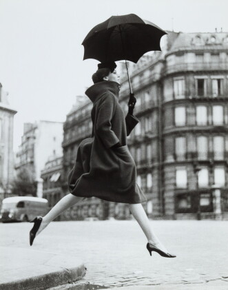 Catalog image of 'Carmen, Homage To Munkasci, Coat By Cardin, Place François Premier, Paris', 1957