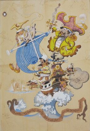Catalog image of emett, "cheerly my hearties, cheerly", watercolour drawing, [c.1948]