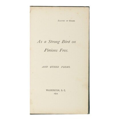  As a Strong Bird on Pinions Free. Washington, D.C.: [printed for the author by S.W. Green], 1872