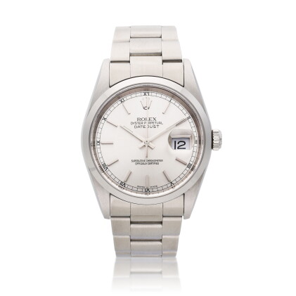 Catalog image of Reference 16200 Datejust | A stainless steel automatic wristwatch with date and…