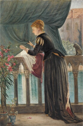 Catalog image of A Lady Overlooking a Venetian Canal