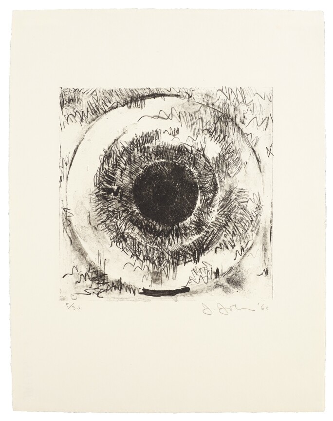 Monochrome print depiciting target symbol