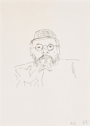 Catalog image of david hockney, r.a. | portrait of henry geldzahler