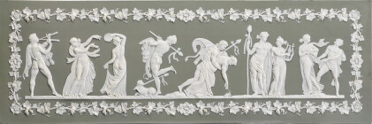 Catalog image of A Wedgwood green dip jasper rectangular plaque, 19th century