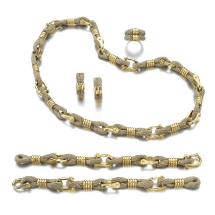 Catalog image of gold and rope parure, boucheron