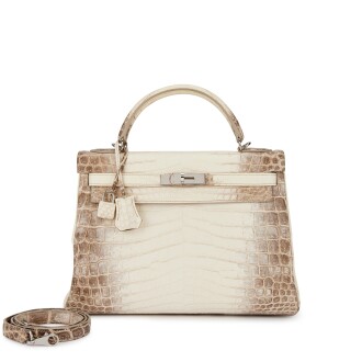 View 1 of Lot 515: White Matte Niloticus Crocodile Himalaya Kelly 32 Retourné Palladium Hardware, 2014